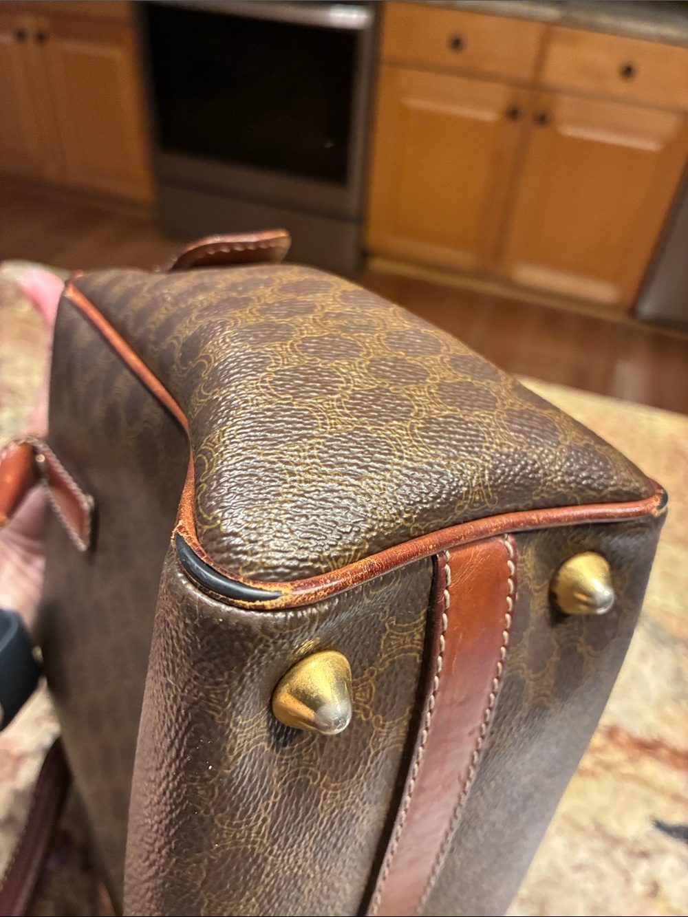 Celine Brown Monogram unisex Duffel with Tan Leather Trim - Picture 5 of 10
